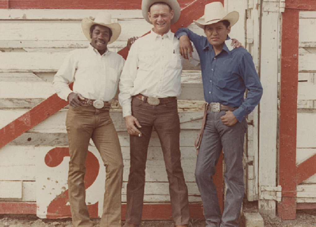 Historical photo of rodeo athletes