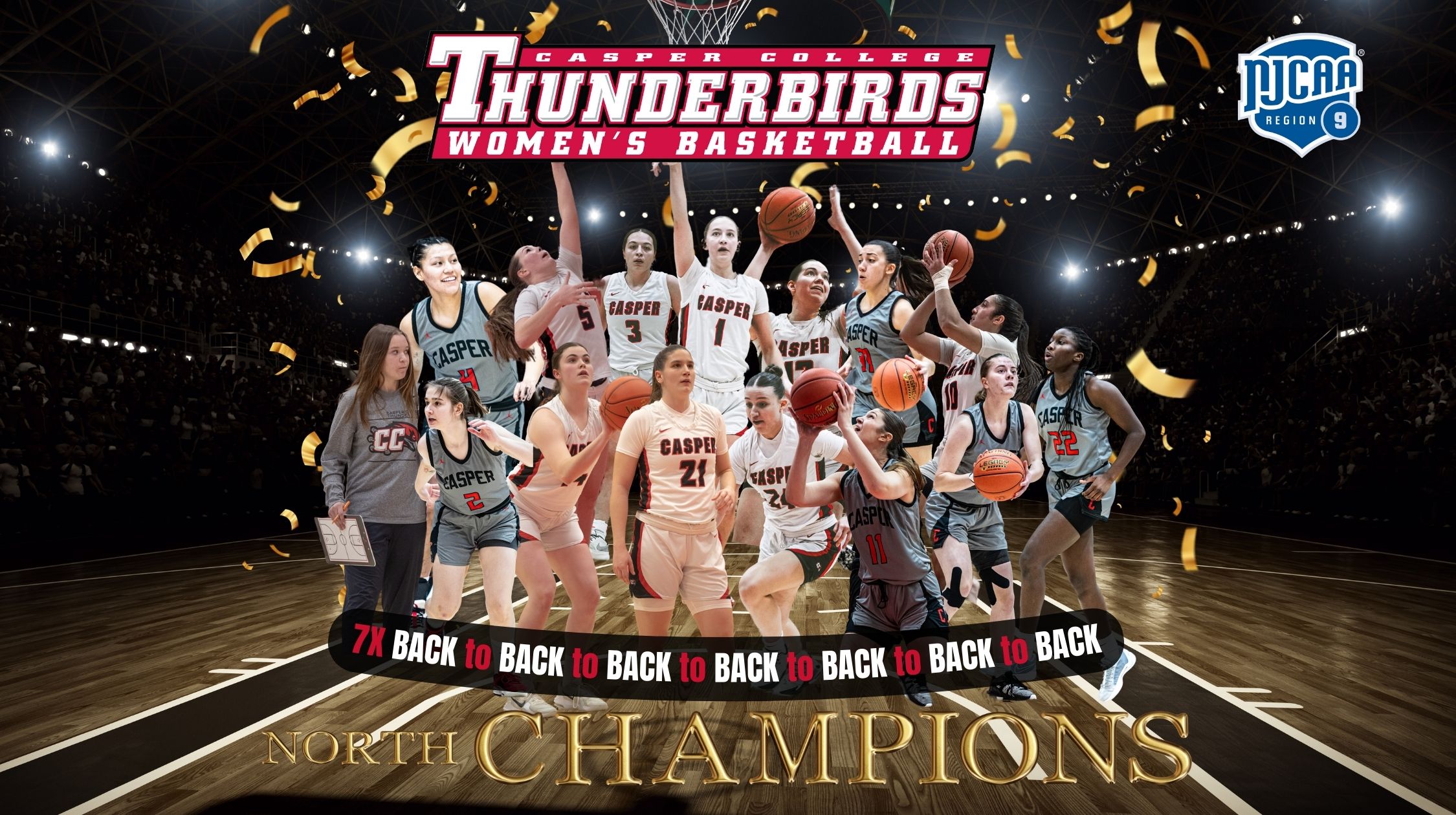 Thunderbirds Women's basketball has won the Region IX North championship 7 years in a row.